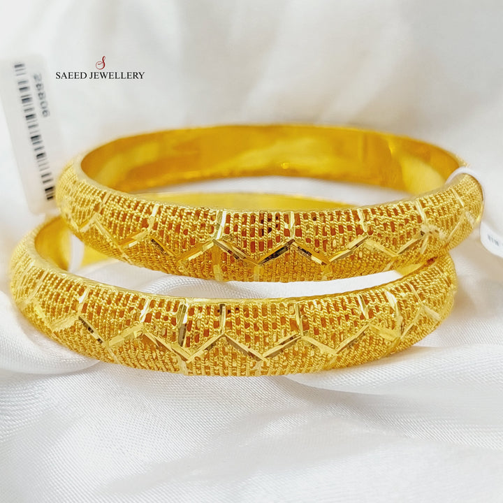 Engraved Emirati Bangle  Made Of 21K Yellow Gold by Saeed Jewelry-28805