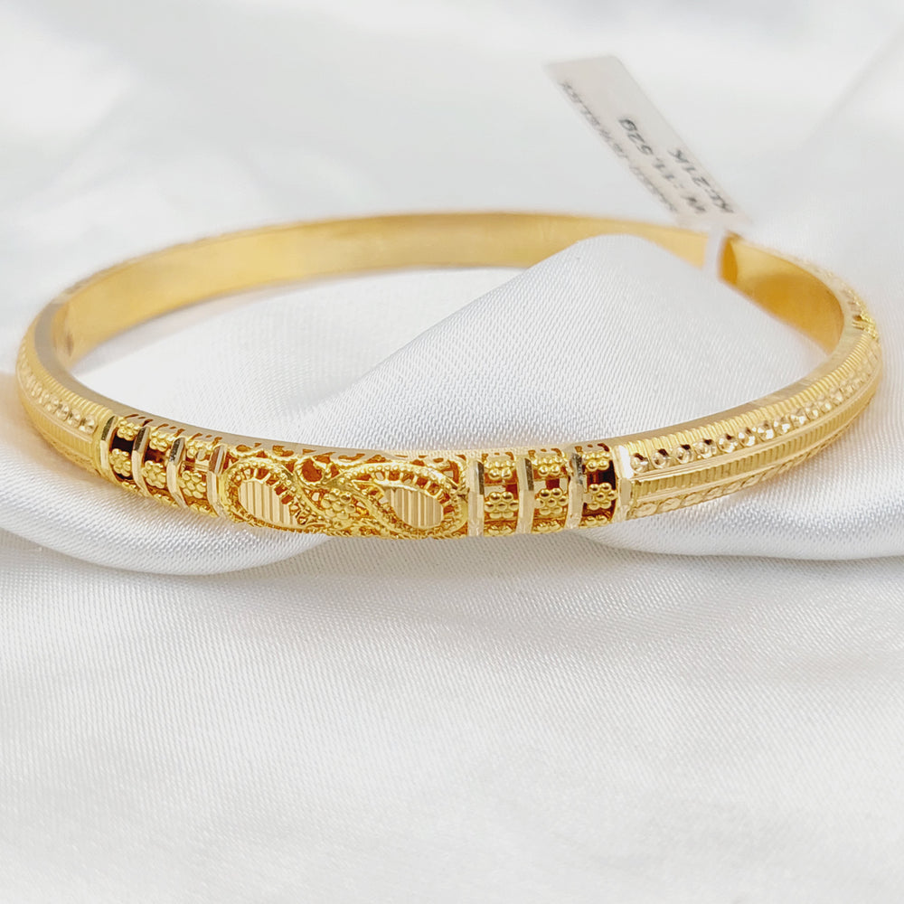 Engraved Kuwaiti Bangle  Made of 21K Yellow Gold by Saeed Jewelry-30918