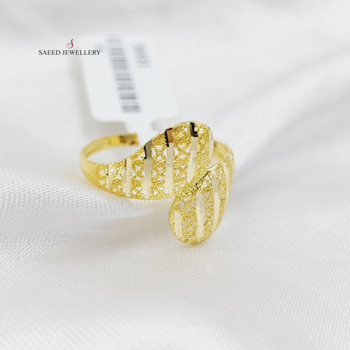 Engraved Light Ring  Made Of 18K Yellow Gold by Saeed Jewelry-30529