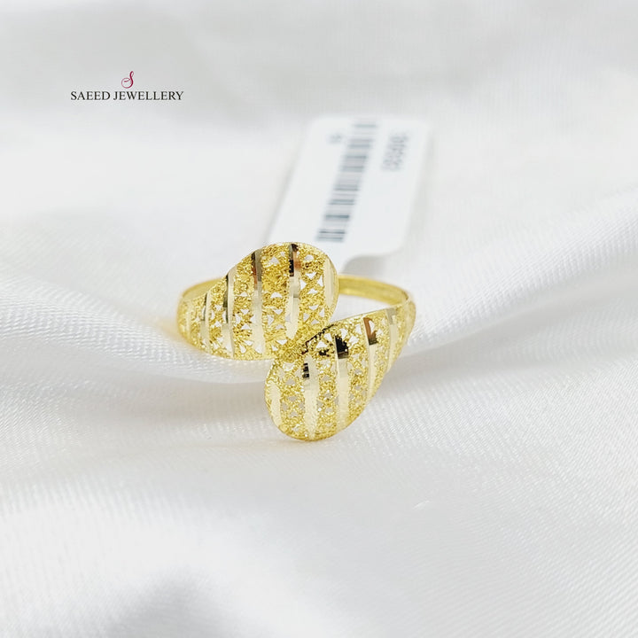 Engraved Light Ring  Made Of 18K Yellow Gold by Saeed Jewelry-30529