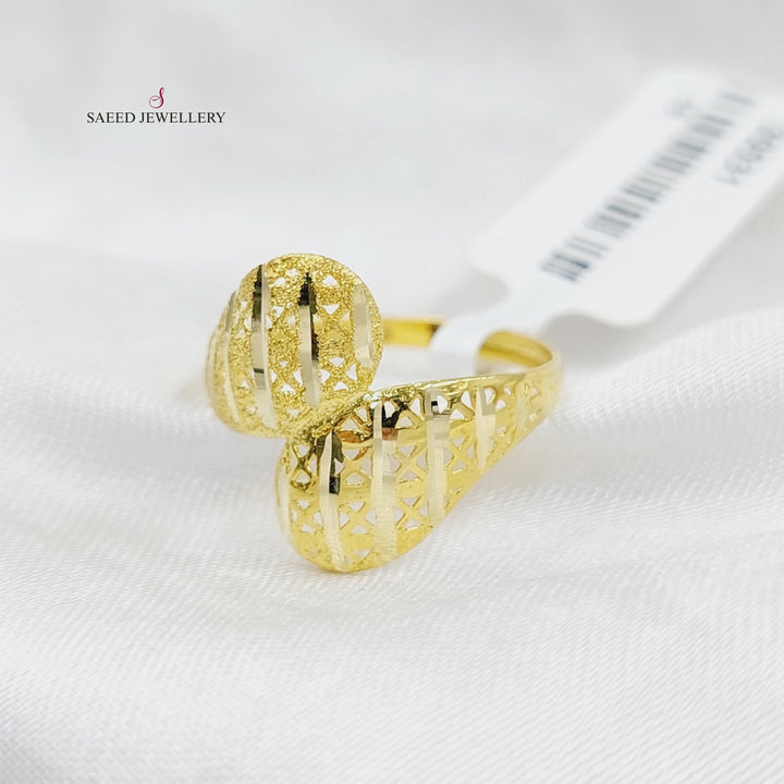 Engraved Light Ring  Made Of 18K Yellow Gold by Saeed Jewelry-30532