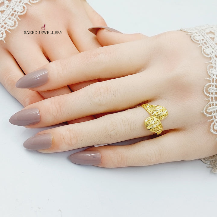 Engraved Light Ring  Made Of 18K Yellow Gold by Saeed Jewelry-30532