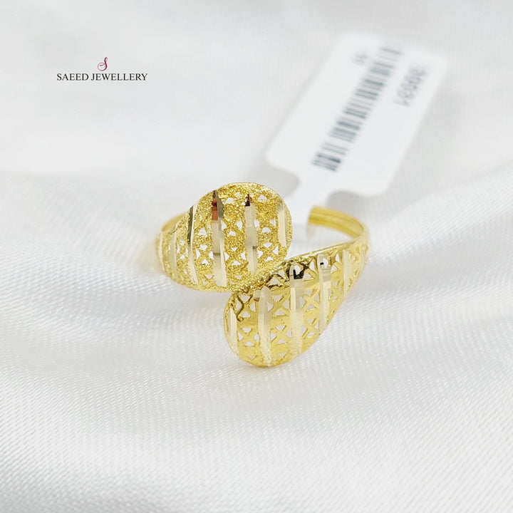 Engraved Light Ring  Made Of 18K Yellow Gold by Saeed Jewelry-30532