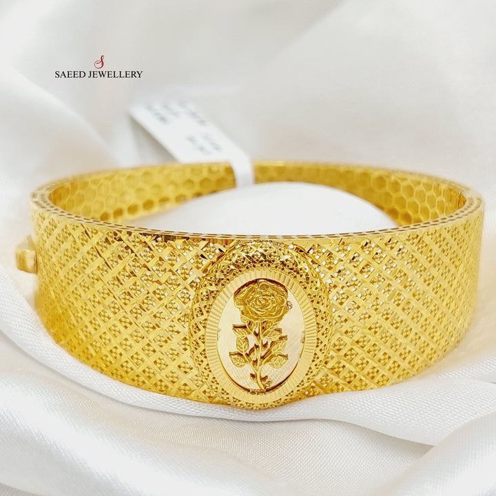 Engraved Ounce Bangle Bracelet  Made Of 21K Yellow Gold by Saeed Jewelry-29292