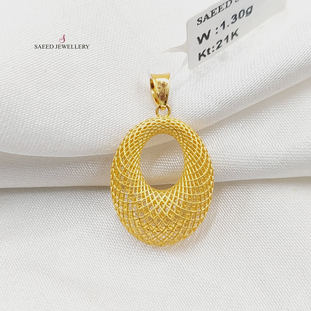 Engraved Pendant  Made of 21K Yellow Gold by Saeed Jewelry-30949
