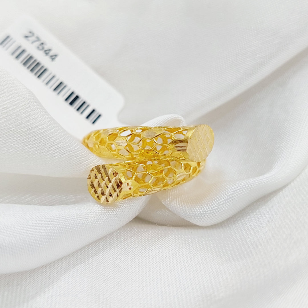 Engraved Ring Made Of 21 Yellow Gold by Saeed Jewelry-27541