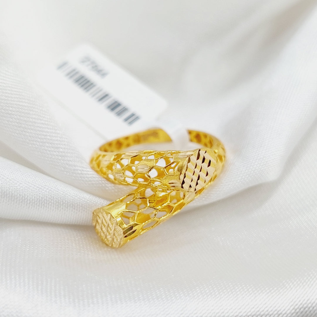 Engraved Ring Made Of 21 Yellow Gold by Saeed Jewelry-27541