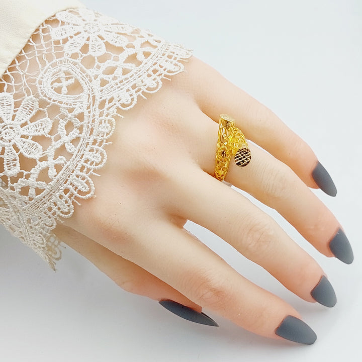 Engraved Ring Made Of 21 Yellow Gold by Saeed Jewelry-27541