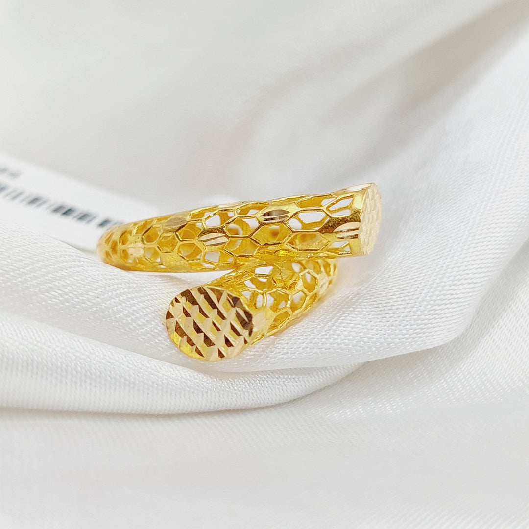 Engraved Ring Made Of 21 Yellow Gold by Saeed Jewelry-27541
