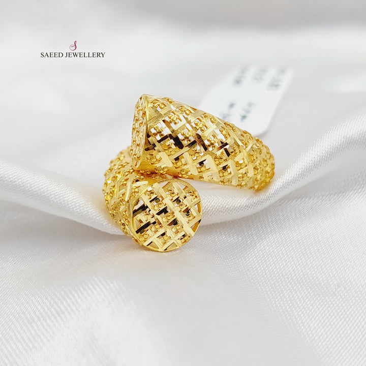 Engraved Ring Made Of 21K Yellow Gold
<br> by Saeed Jewelry-29303