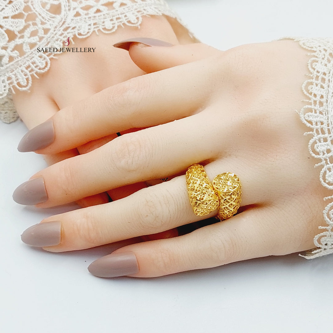 Engraved Ring Made Of 21K Yellow Gold
<br> by Saeed Jewelry-29303