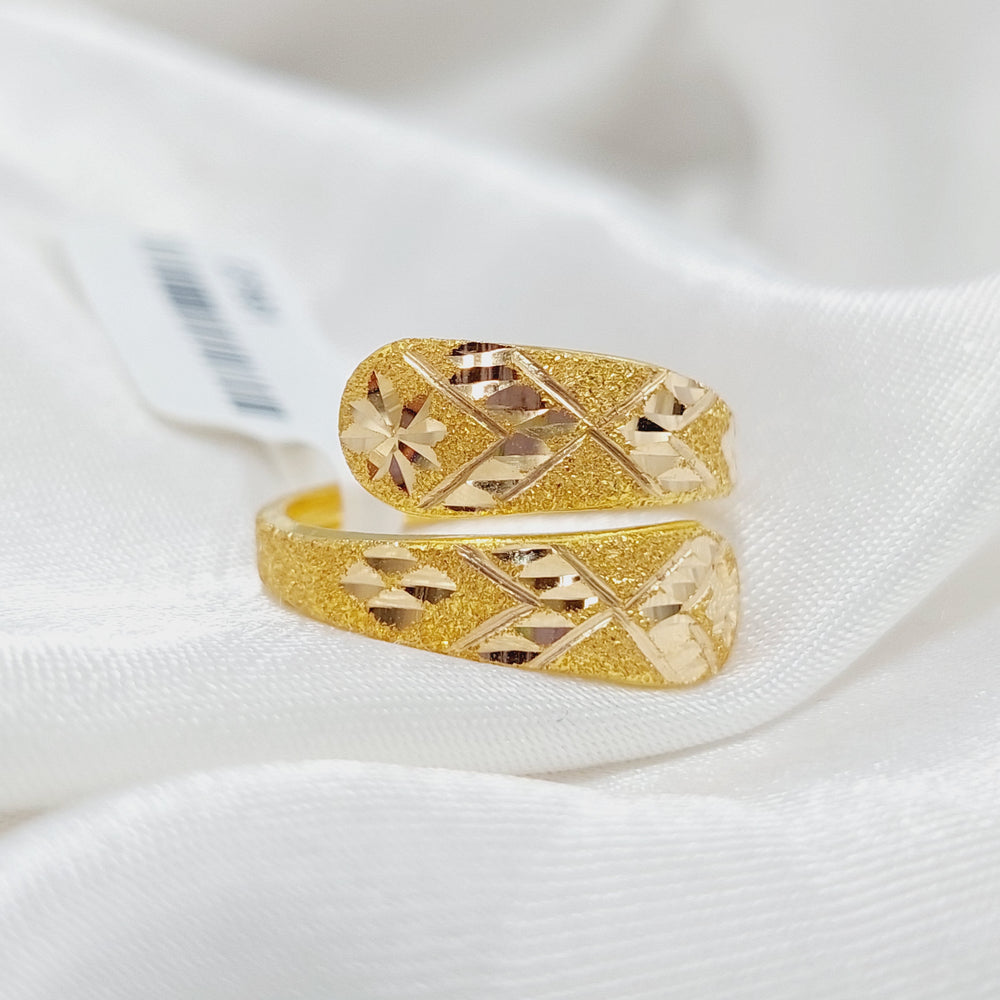 Engraved Ring Made Of 21K Yellow Gold by Saeed Jewelry-27591