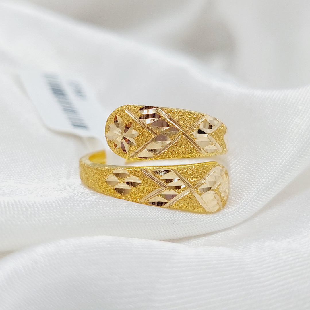 Engraved Ring Made Of 21K Yellow Gold by Saeed Jewelry-27591