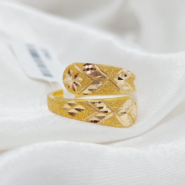 Engraved Ring Made Of 21K Yellow Gold by Saeed Jewelry-27591