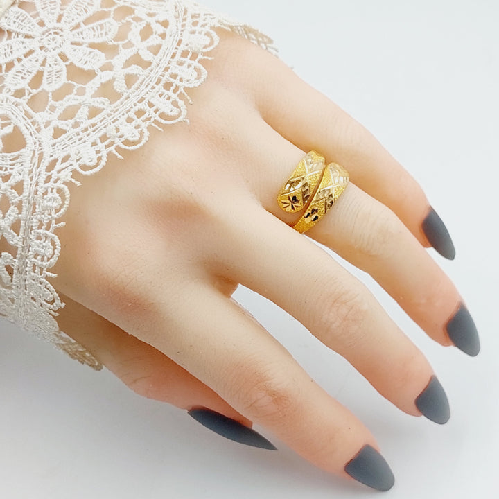 Engraved Ring Made Of 21K Yellow Gold by Saeed Jewelry-27591