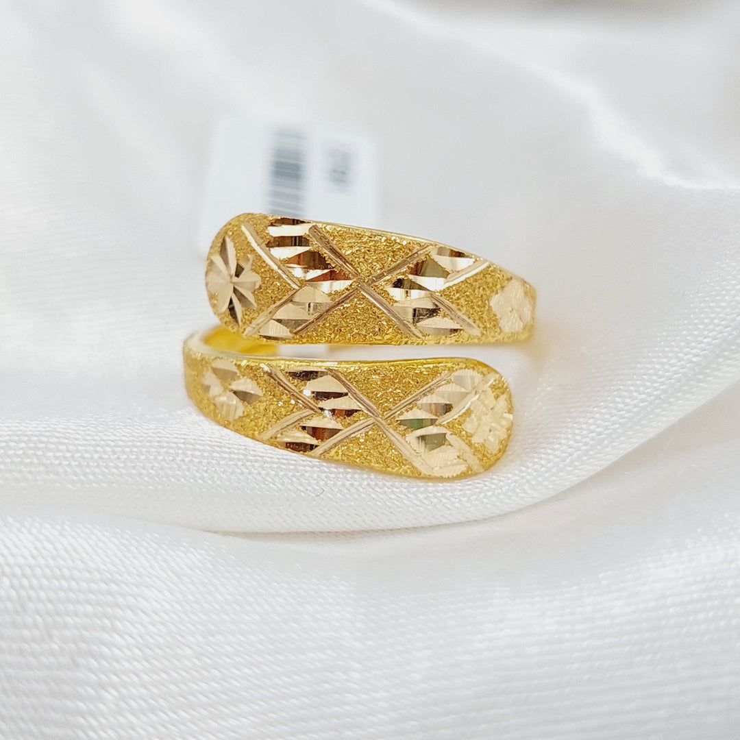 Engraved Ring Made Of 21K Yellow Gold by Saeed Jewelry-27591