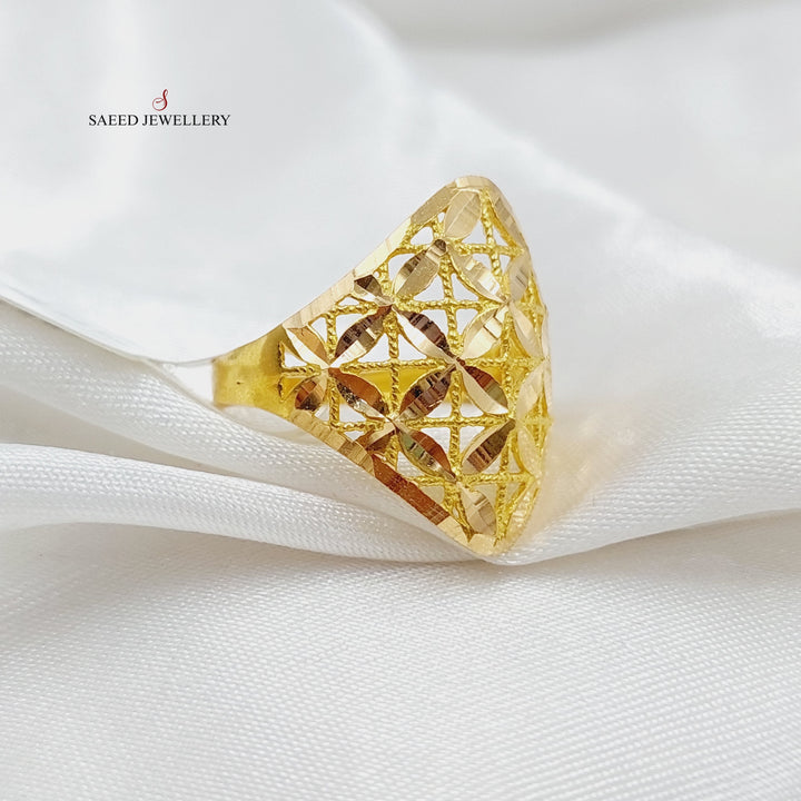 Engraved Ring Made Of 21K Yellow Gold by Saeed Jewelry-27611