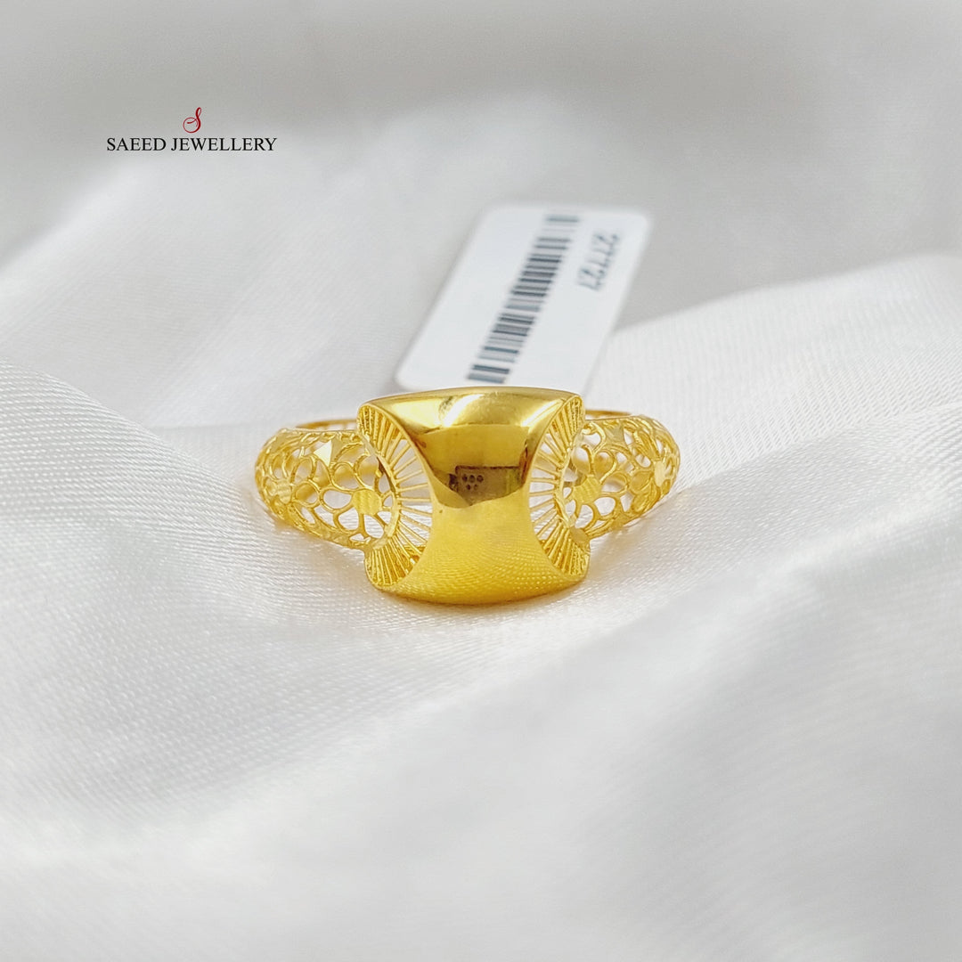 Engraved Ring Made Of 21K Yellow Gold by Saeed Jewelry-27727