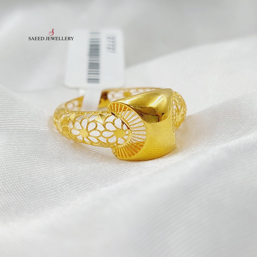 Engraved Ring Made Of 21K Yellow Gold by Saeed Jewelry-27727