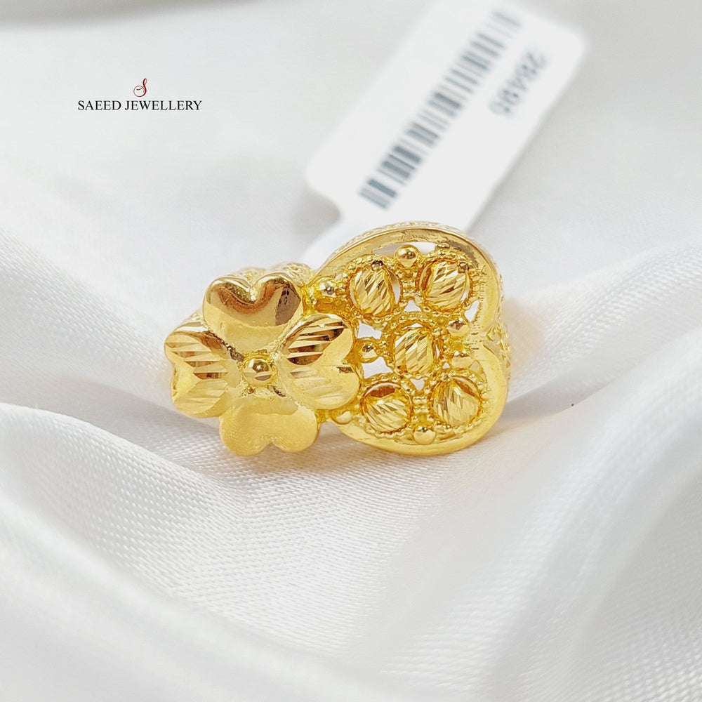 Engraved Ring Made Of 21K Yellow Gold by Saeed Jewelry-28495
