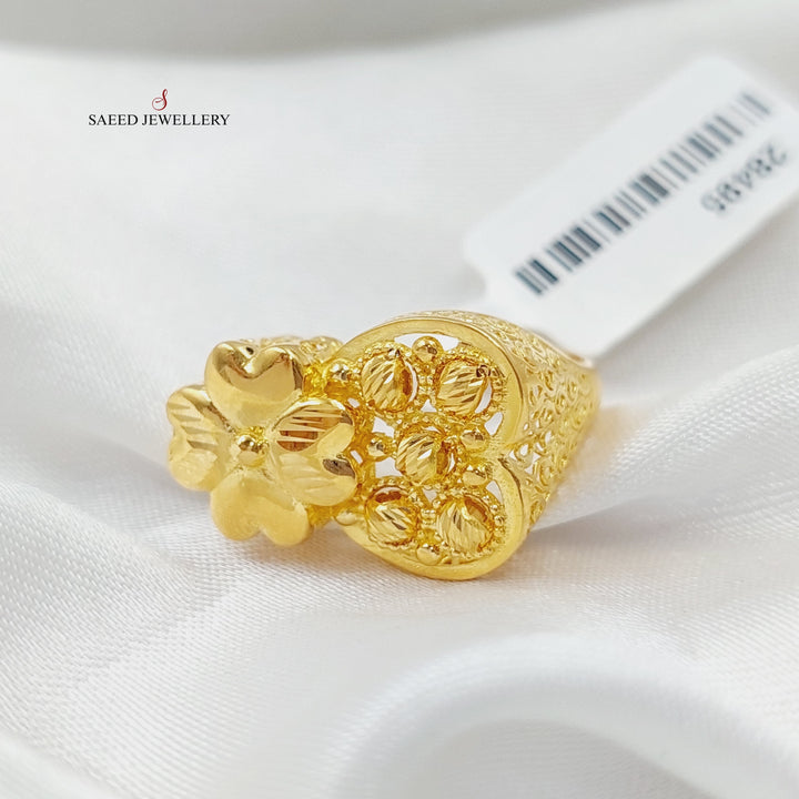 Engraved Ring Made Of 21K Yellow Gold by Saeed Jewelry-28495