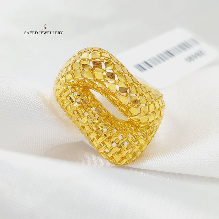 Engraved Ring Made Of 21K Yellow Gold by Saeed Jewelry-28499