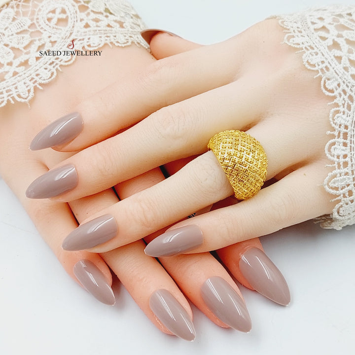 Engraved Ring  Made Of 21K Yellow Gold by Saeed Jewelry-28876