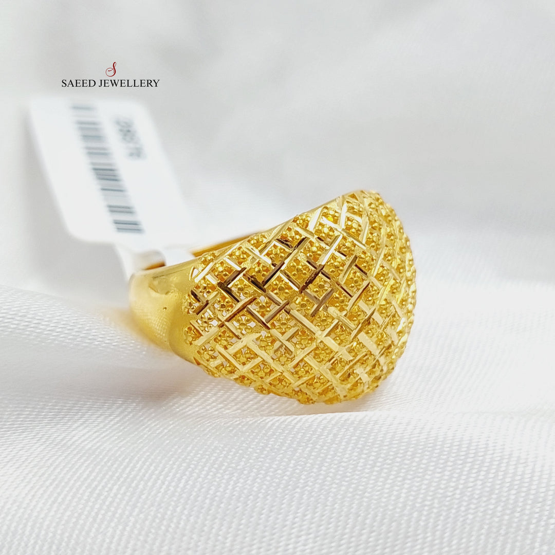Engraved Ring  Made Of 21K Yellow Gold by Saeed Jewelry-28876