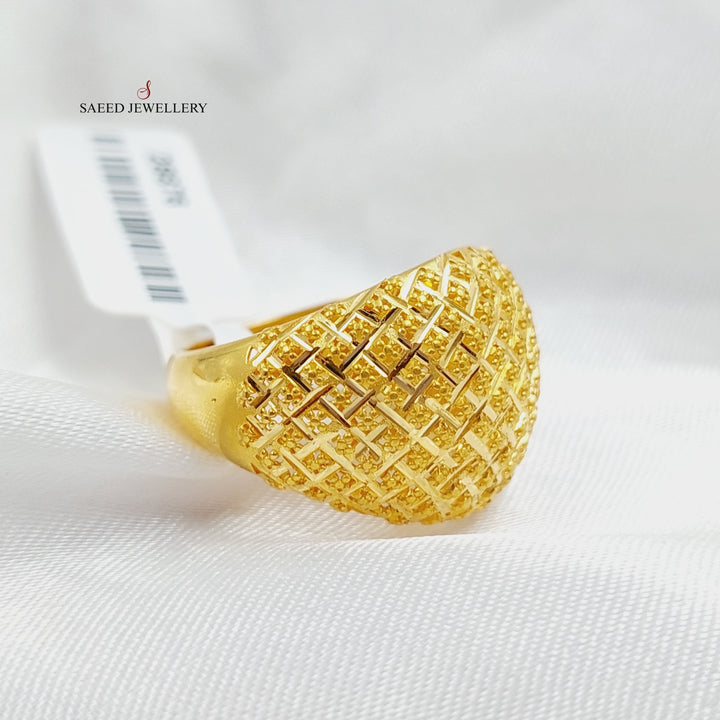 Engraved Ring  Made Of 21K Yellow Gold by Saeed Jewelry-28876