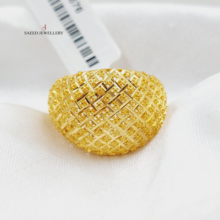 Engraved Ring  Made Of 21K Yellow Gold by Saeed Jewelry-28876