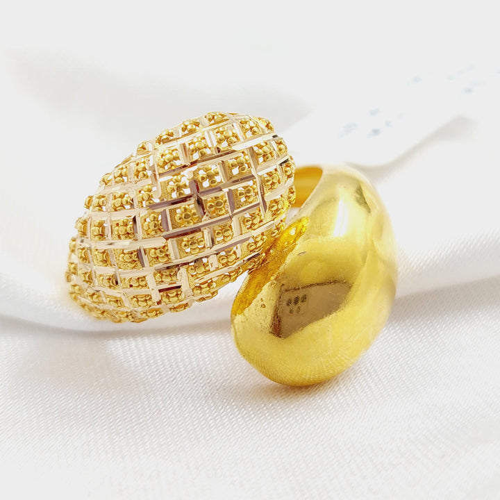 Engraved Ring  Made Of 21K Yellow Gold by Saeed Jewelry-28877