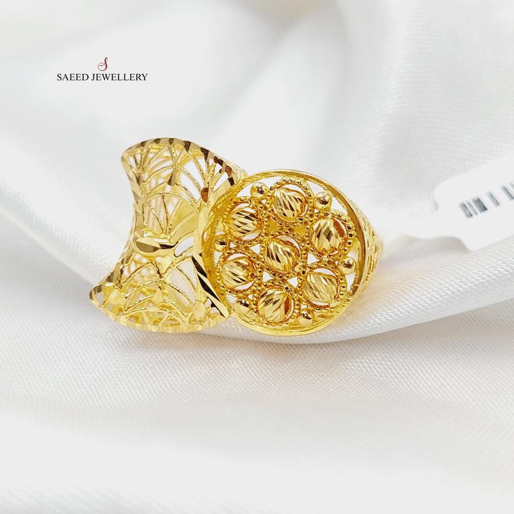 Engraved Ring  Made Of 21K Yellow Gold by Saeed Jewelry-29101