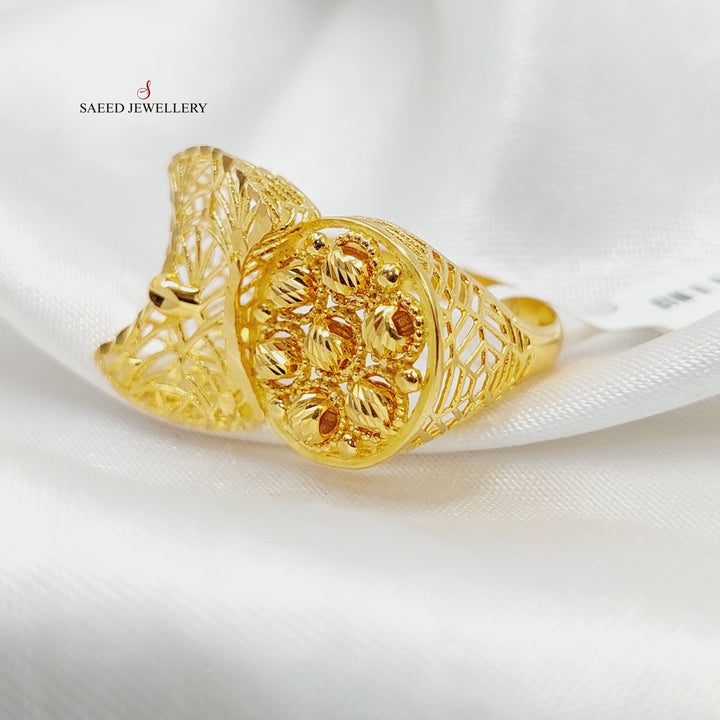 Engraved Ring  Made Of 21K Yellow Gold by Saeed Jewelry-29101