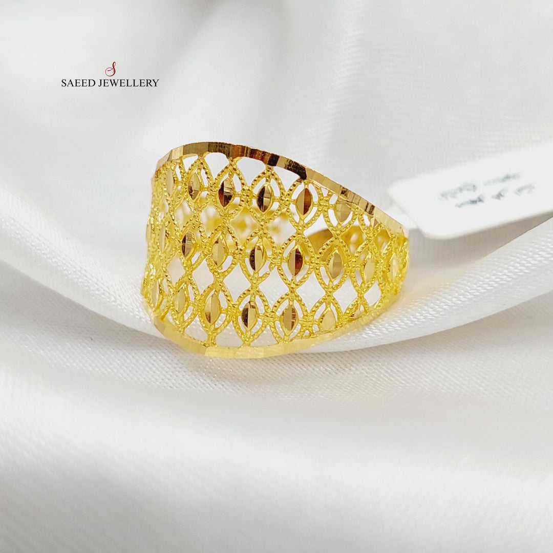 Engraved Ring  Made Of 21K Yellow Gold by Saeed Jewelry-29102
