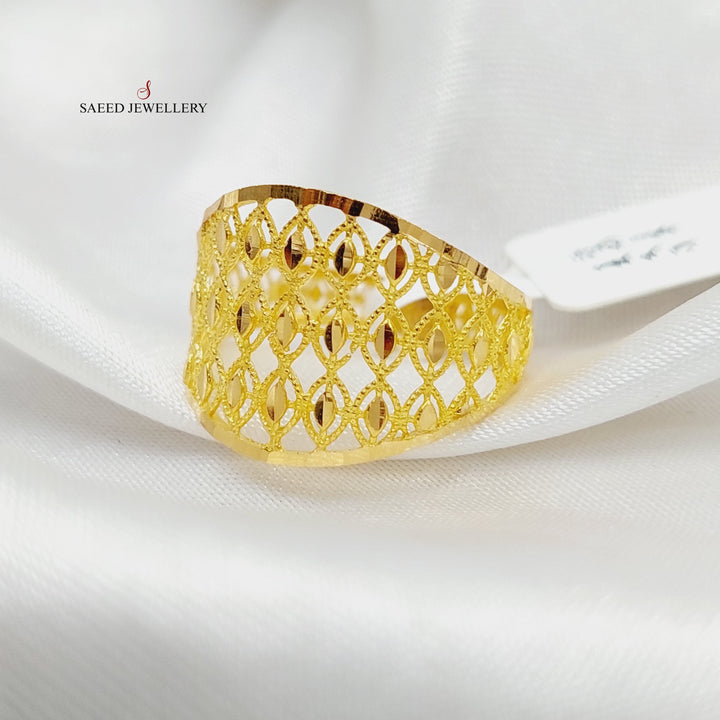 Engraved Ring  Made Of 21K Yellow Gold by Saeed Jewelry-29102