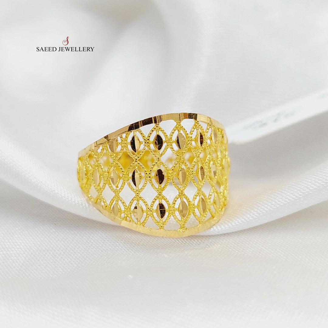 Engraved Ring  Made Of 21K Yellow Gold by Saeed Jewelry-29102