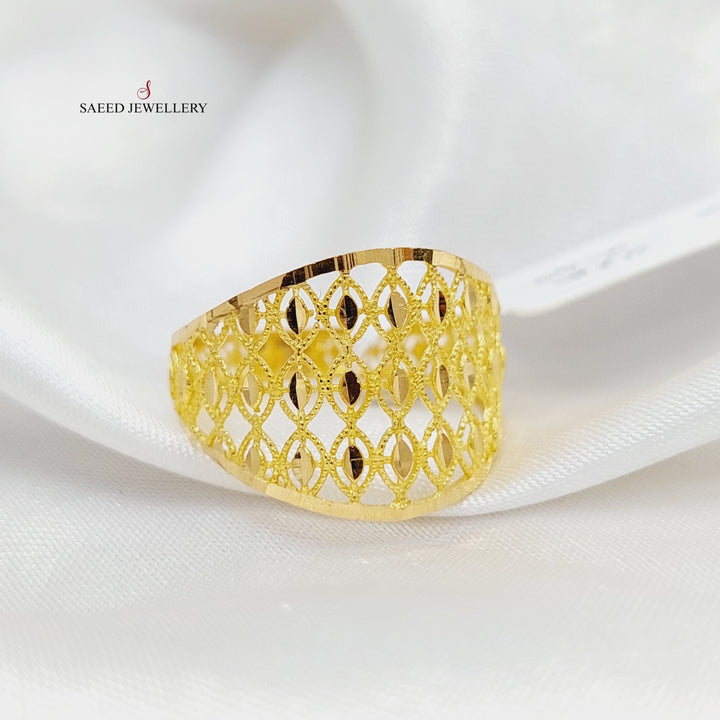 Engraved Ring  Made Of 21K Yellow Gold by Saeed Jewelry-29102