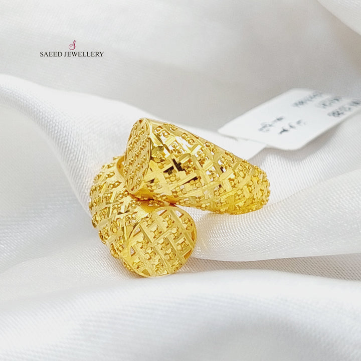 Engraved Ring  Made Of 21K Yellow Gold by Saeed Jewelry-29493