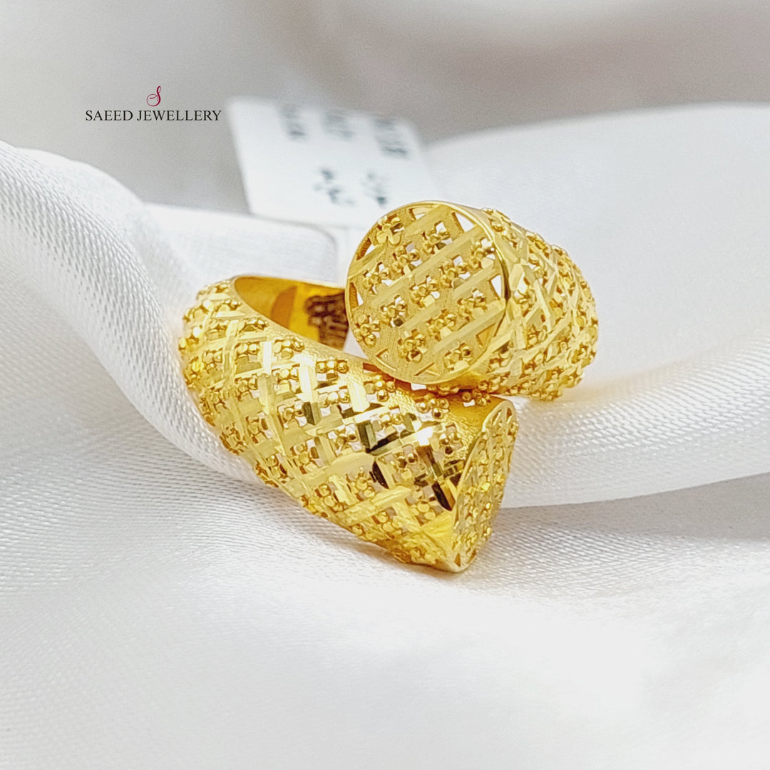 Engraved Ring  Made Of 21K Yellow Gold by Saeed Jewelry-29493