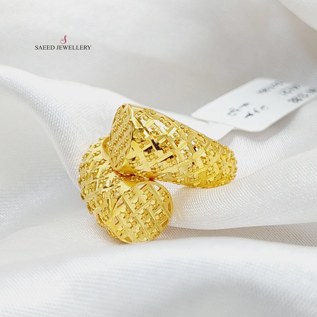 Engraved Ring  Made Of 21K Yellow Gold by Saeed Jewelry-29494