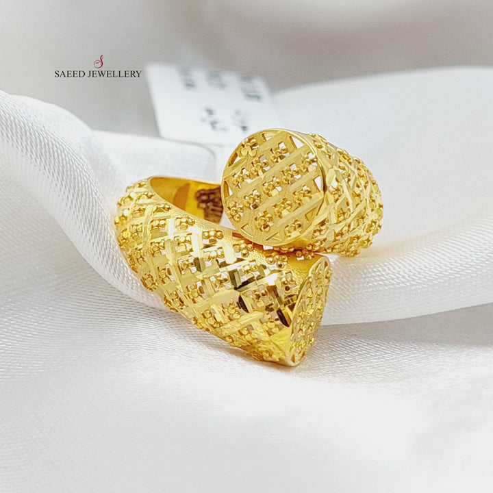 Engraved Ring  Made Of 21K Yellow Gold by Saeed Jewelry-29494