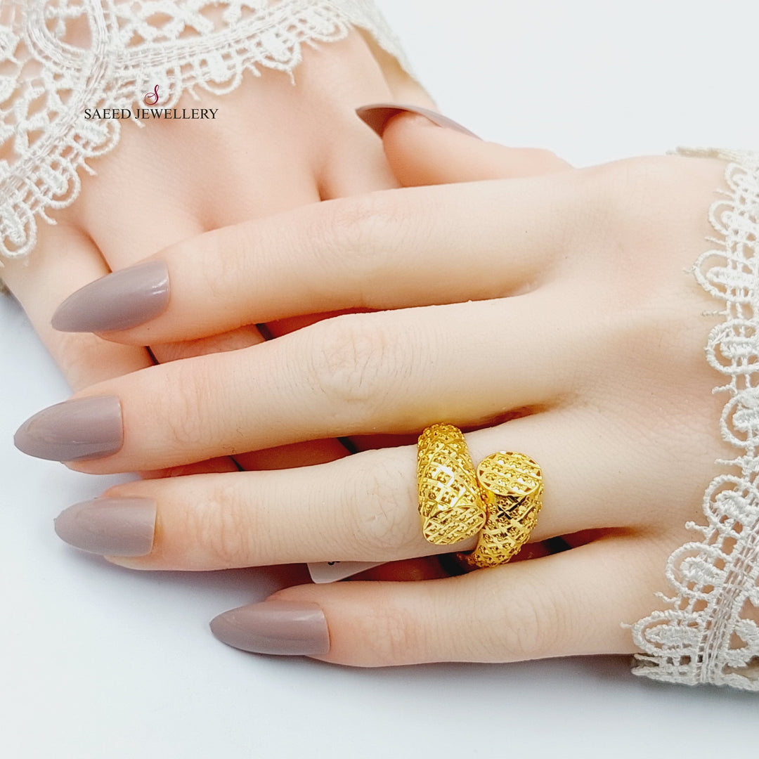 Engraved Ring  Made Of 21K Yellow Gold by Saeed Jewelry-29494