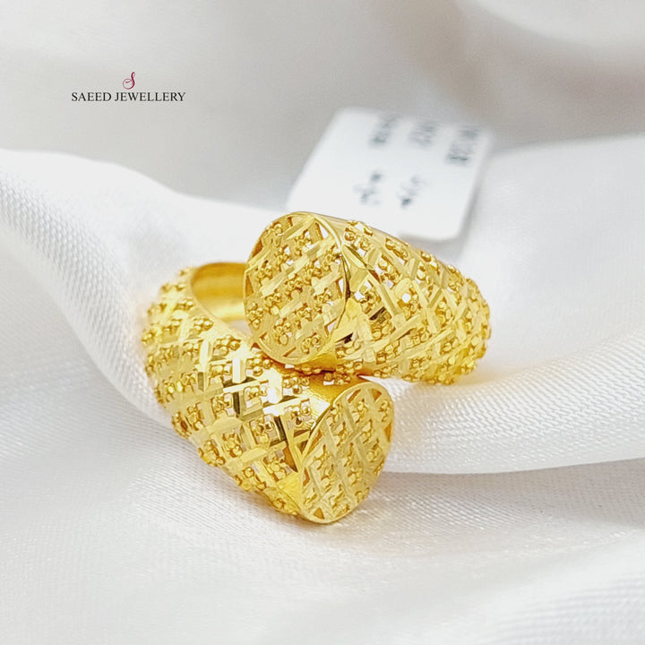 Engraved Ring  Made Of 21K Yellow Gold by Saeed Jewelry-29494