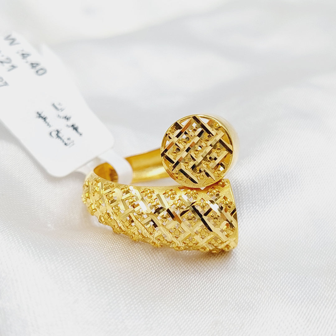 Engraved Ring  Made Of 21K Yellow Gold by Saeed Jewelry-29525