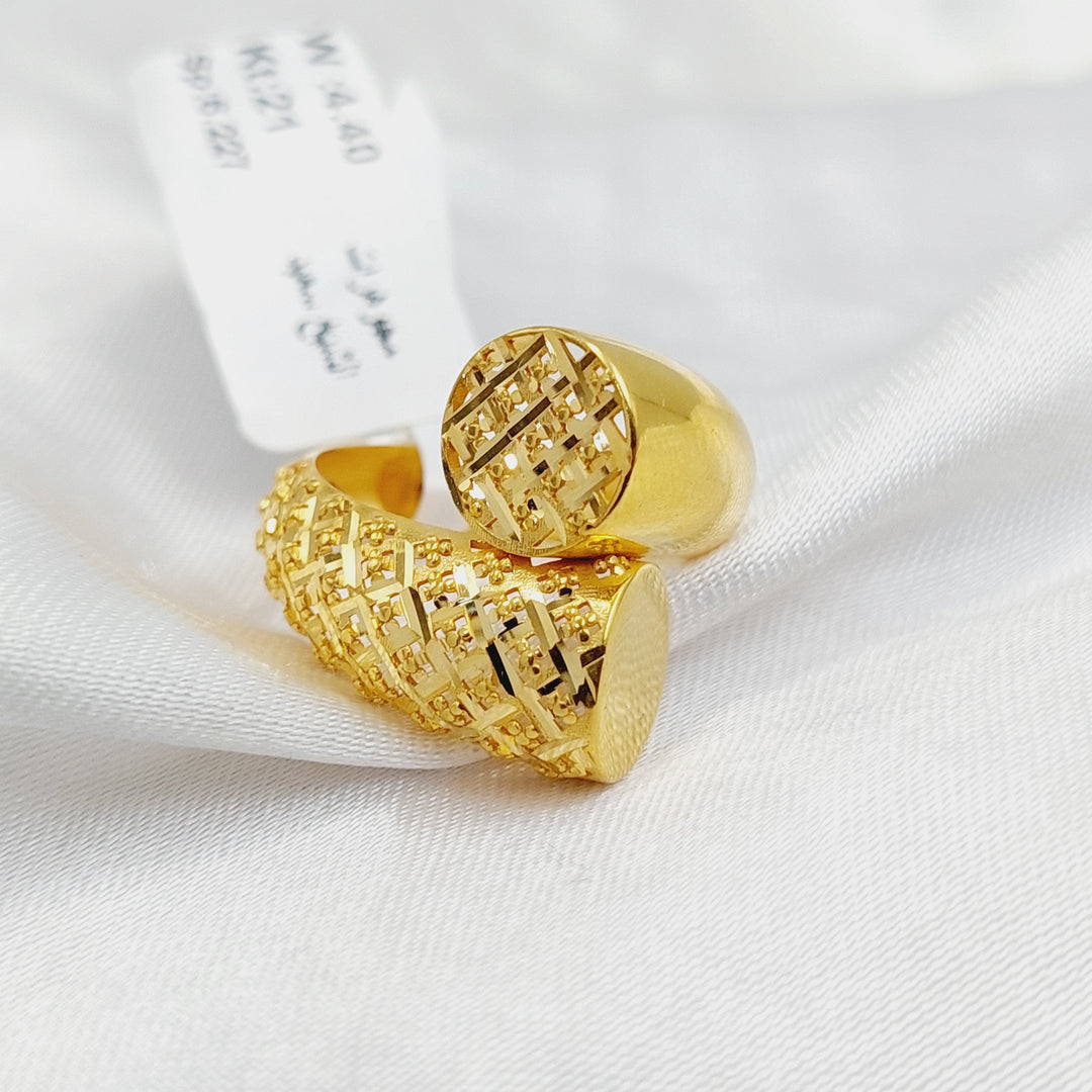 Engraved Ring  Made Of 21K Yellow Gold by Saeed Jewelry-29525