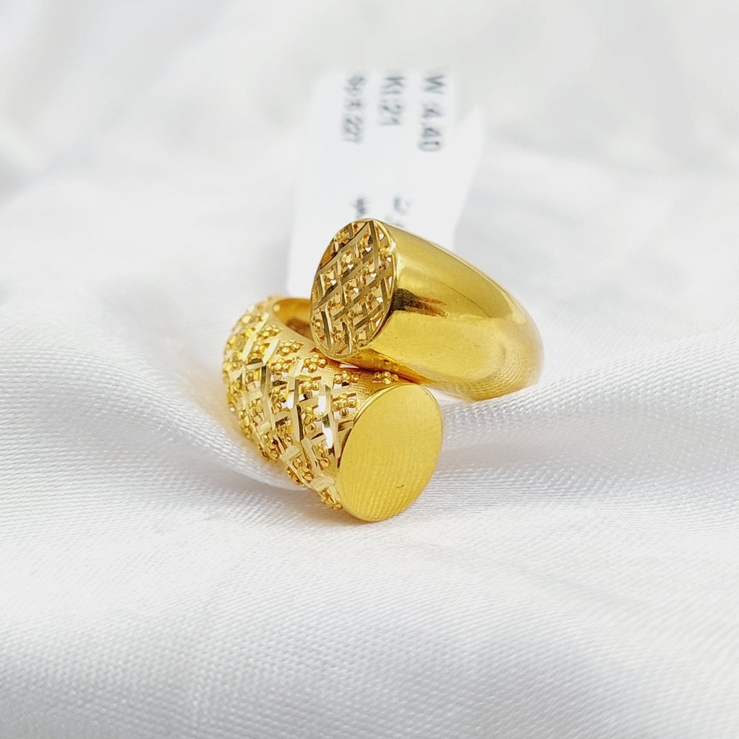 Engraved Ring  Made Of 21K Yellow Gold by Saeed Jewelry-29525