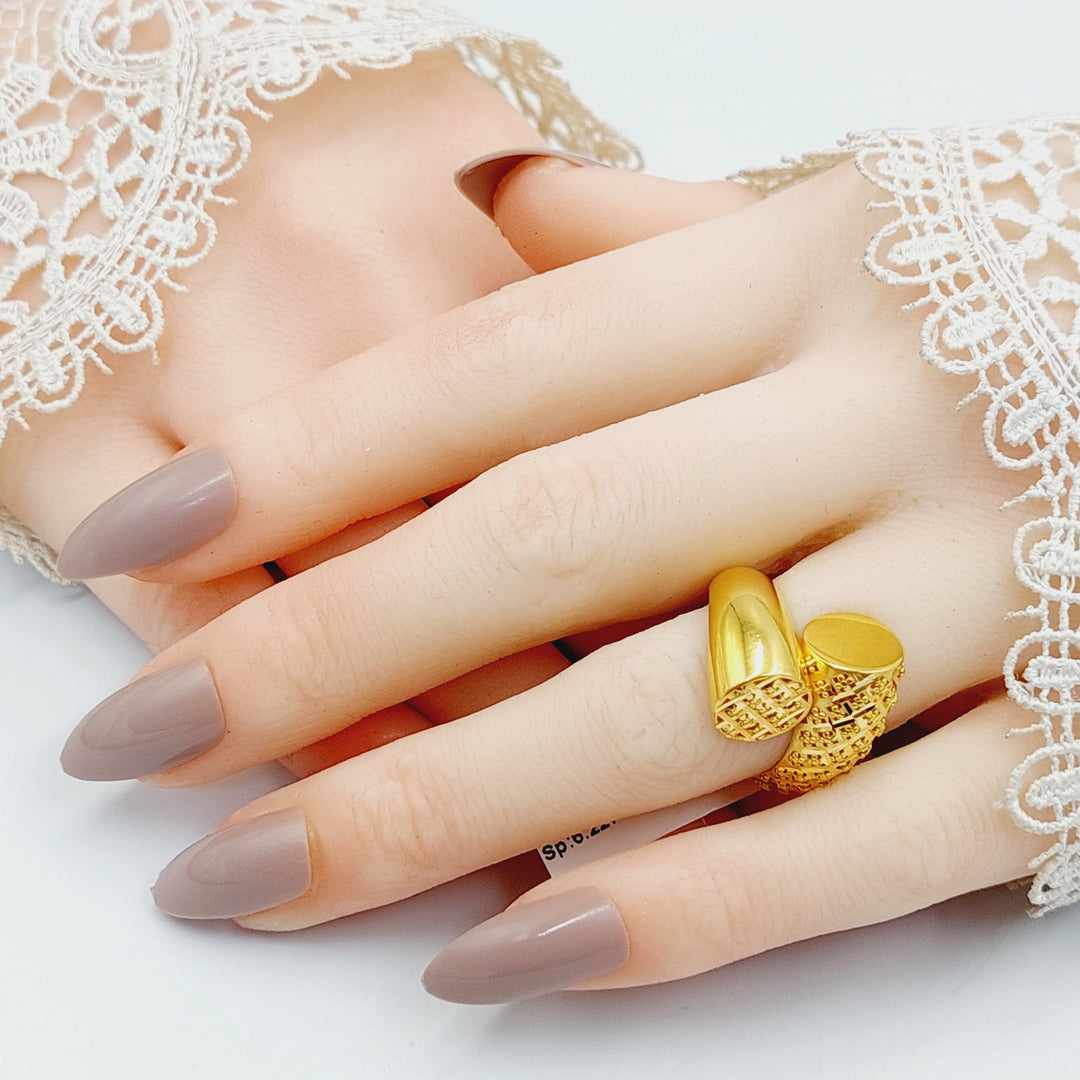 Engraved Ring  Made Of 21K Yellow Gold by Saeed Jewelry-29525