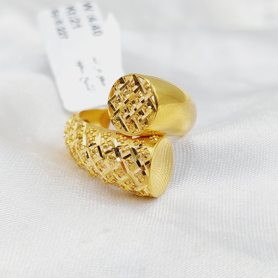 Engraved Ring  Made Of 21K Yellow Gold by Saeed Jewelry-29525