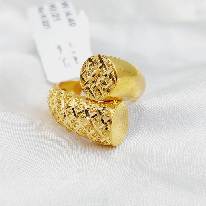 Engraved Ring  Made Of 21K Yellow Gold by Saeed Jewelry-29525