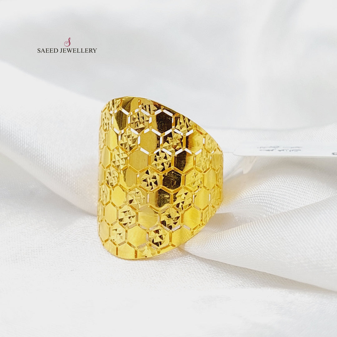 Engraved Ring  Made Of 21K Yellow Gold by Saeed Jewelry-29749